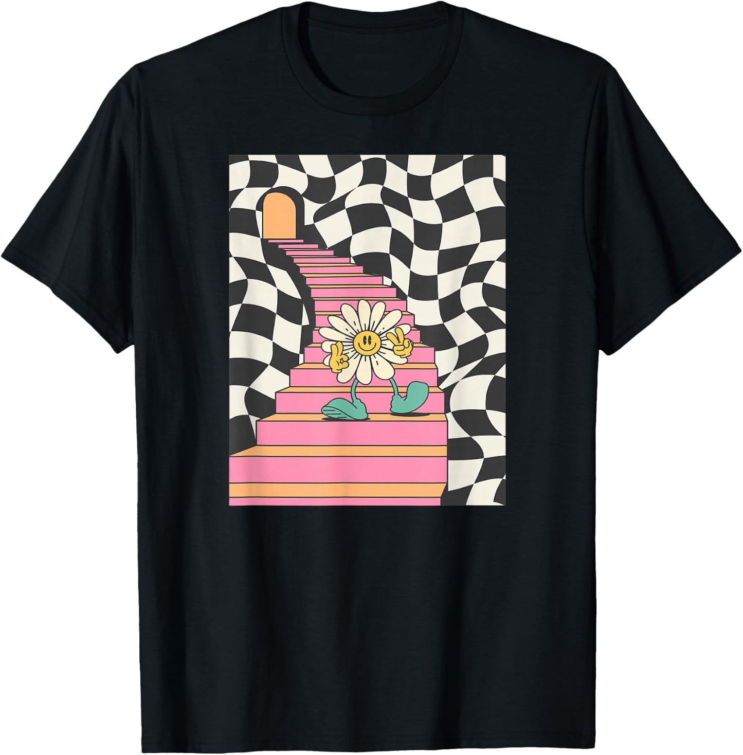 Trippy Flower T-Shirt - T-Shirt | Black