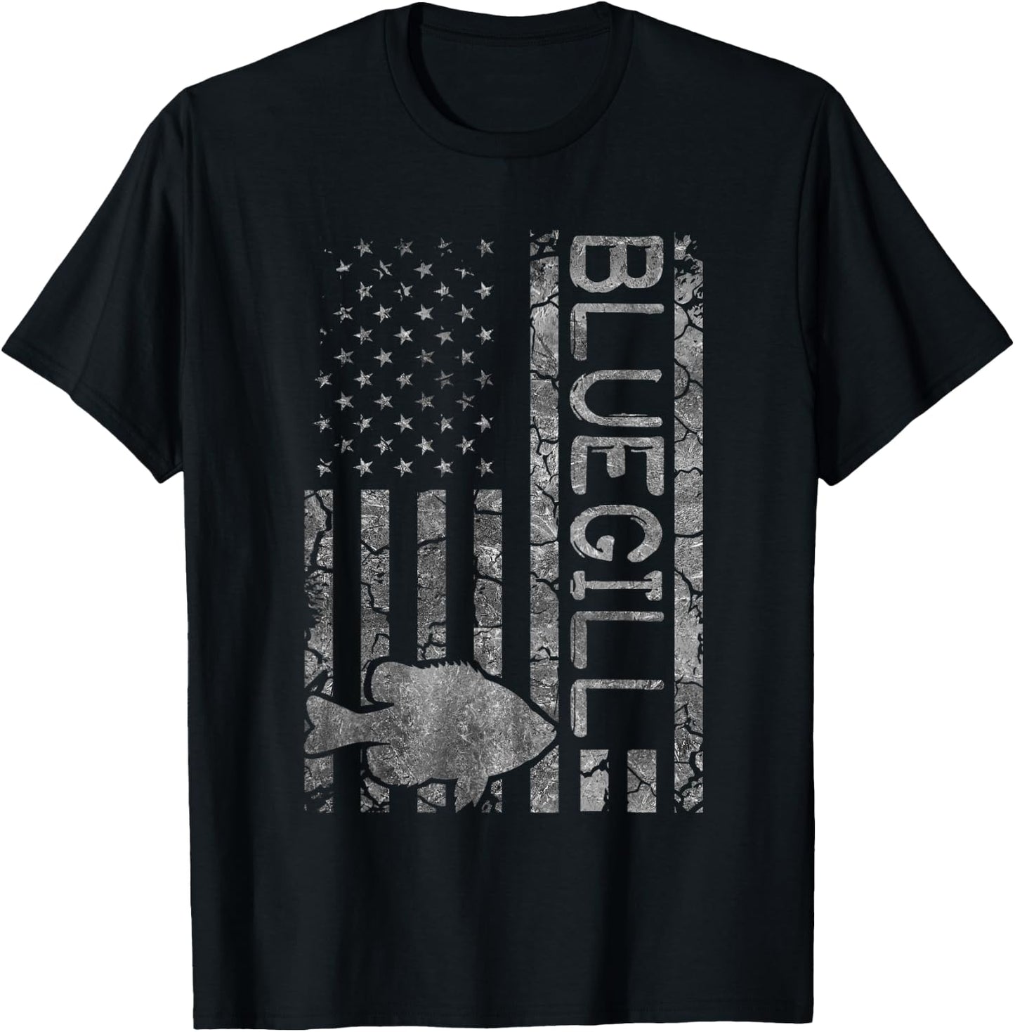 Bluegill Lover Design Women American Flag Bluegill T-Shirt - T-Shirt | Black