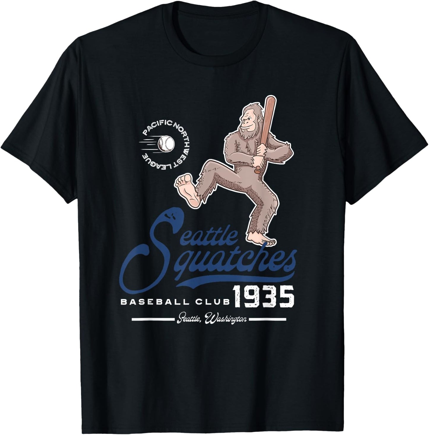Bigfoot Baseball Seatlle Squatches for Sasquatch Believer T-Shirt - T-Shirt | Black