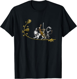 Medieval Rabbits T-Shirt - T-Shirt | Black