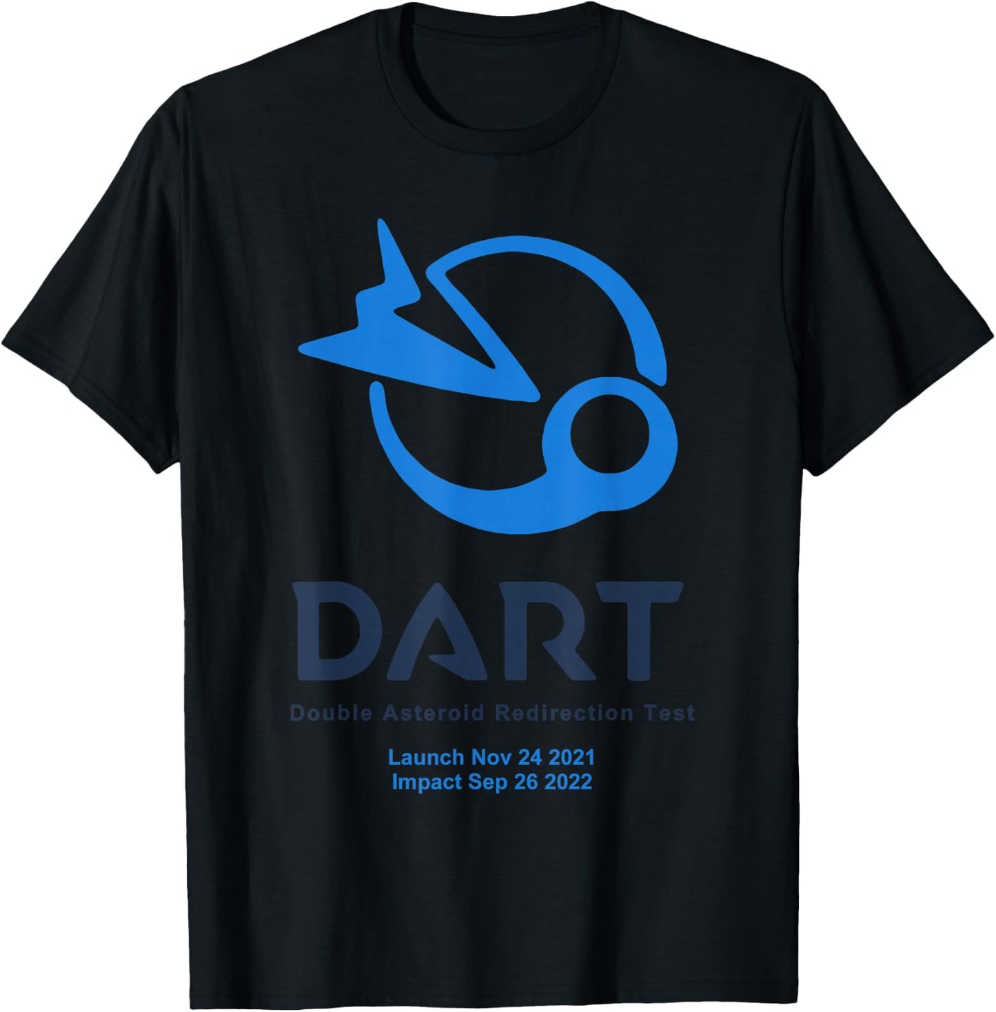 DART mission logo launch impact (blue) T-Shirt - T-Shirt | Black