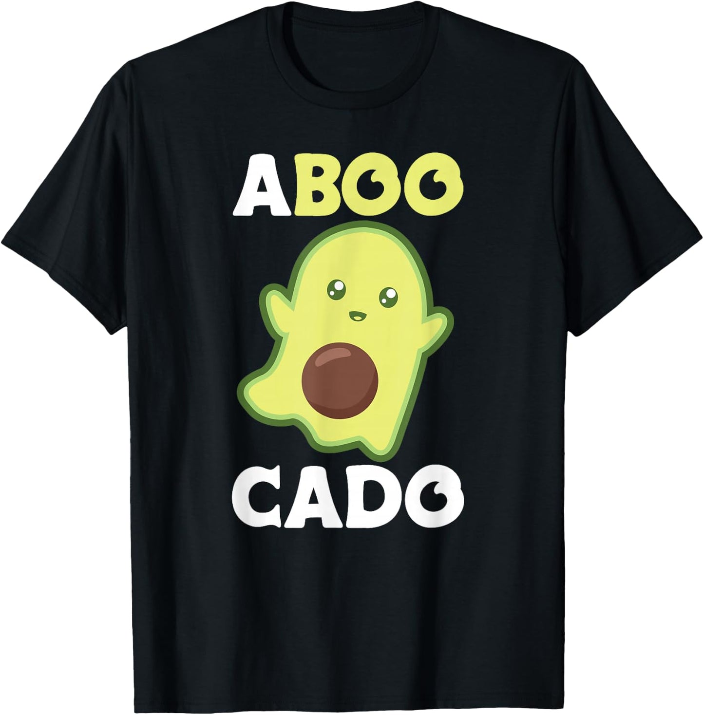 Avocado Ghost For Halloween Funny Avocados Pun T-Shirt - T-Shirt | Black