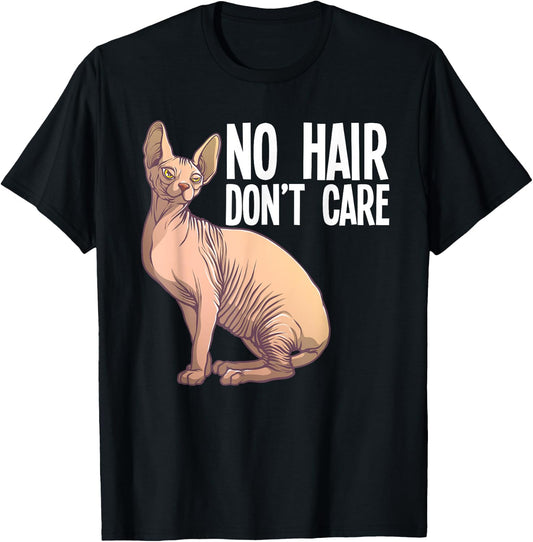 Funny Sphynx Cat Art Women Hairless Cat Lover Pet T-Shirt - T-Shirt | Black