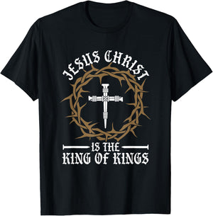 Jesus Christ The King Of Kings | Religion Christianity | God T-Shirt - T-Shirt | Black