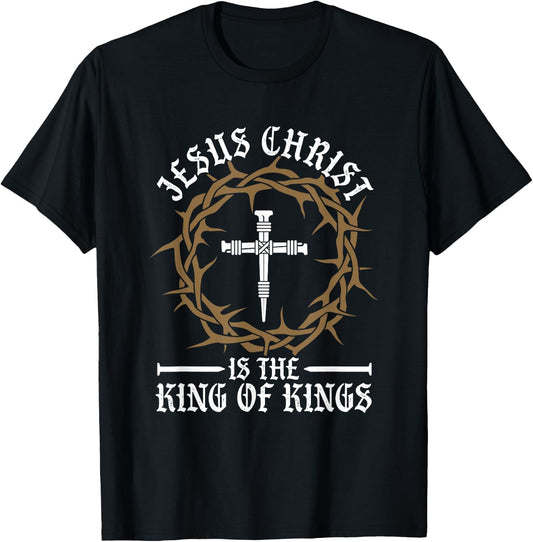 Jesus Christ The King Of Kings | Religion Christianity | God T-Shirt - T-Shirt | Black