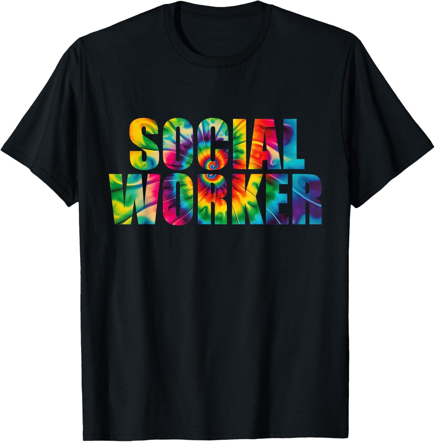 Social Worker Tie Dye Women 2024 School Social Worker T-Shirt - T-Shirt | Black