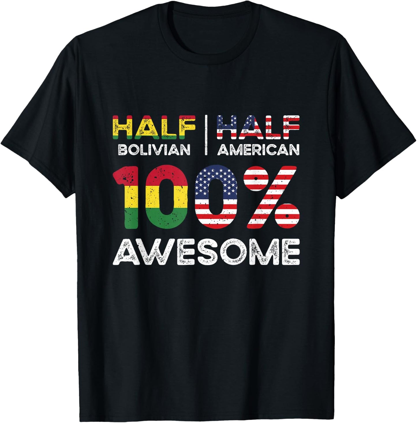 Bolivian American Patriot Grown Bolivia US Flag Dual T-Shirt - T-Shirt | Black