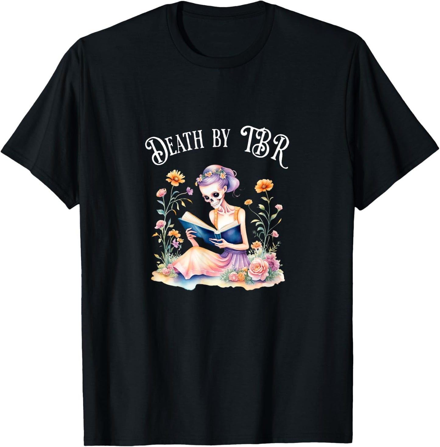 Death By TBR - Gothic book lover in Preppy Gothiccore T-Shirt - T-Shirt | Black
