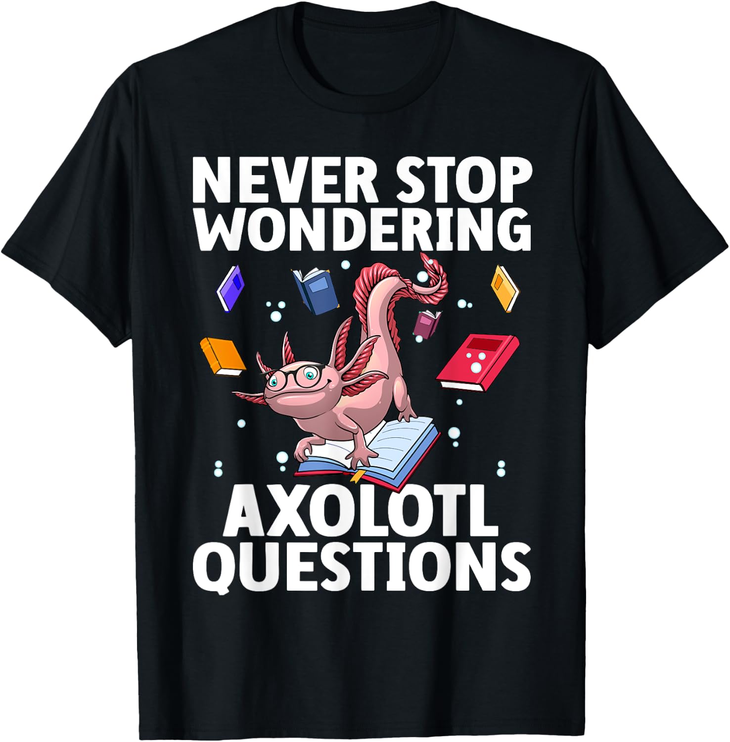 Funny Axolotl Art For Boys Girls Kids Tiger Salamander Lover T-Shirt - T-Shirt | Black