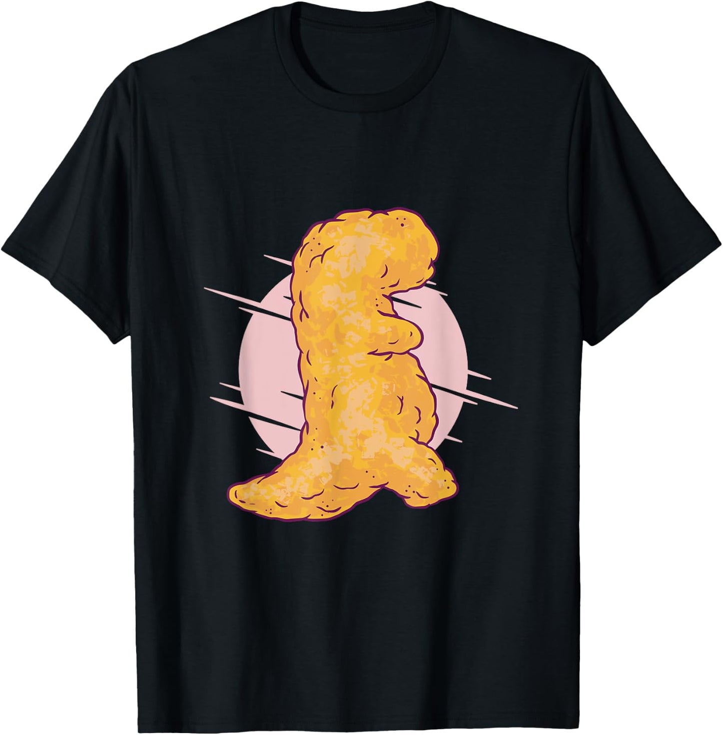 Dino Nugget Dinosaur Chicken Nugget Funny Graphic T-Shirt - T-Shirt | Black