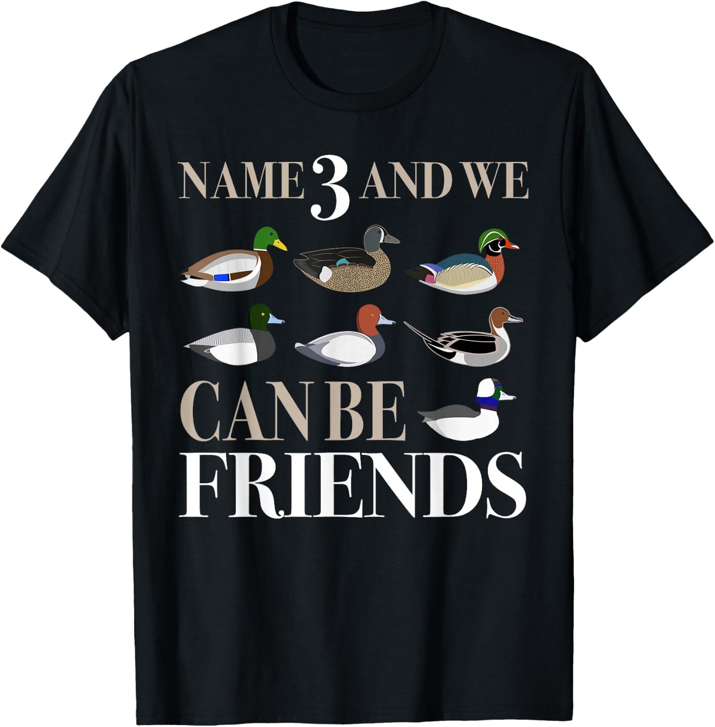 Duck Hunting Waterfowl Hunters Different Duck Species T-Shirt - T-Shirt | Black