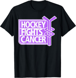 Hockey Fights Cancer Adult Classic Fit Short Sleeve Black T-Shirt - T-Shirt | Black
