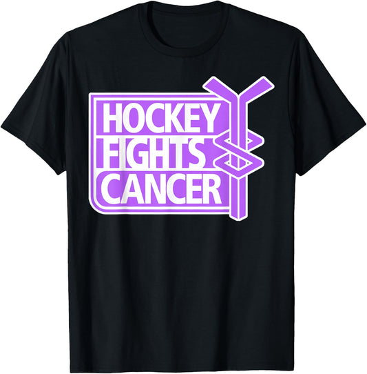 Hockey Fights Cancer Adult Classic Fit Short Sleeve Black T-Shirt - T-Shirt | Black