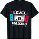 Level 10 unlocked Gamer 10th Birthday Gift Video Game lovers T-Shirt - T-Shirt | Black