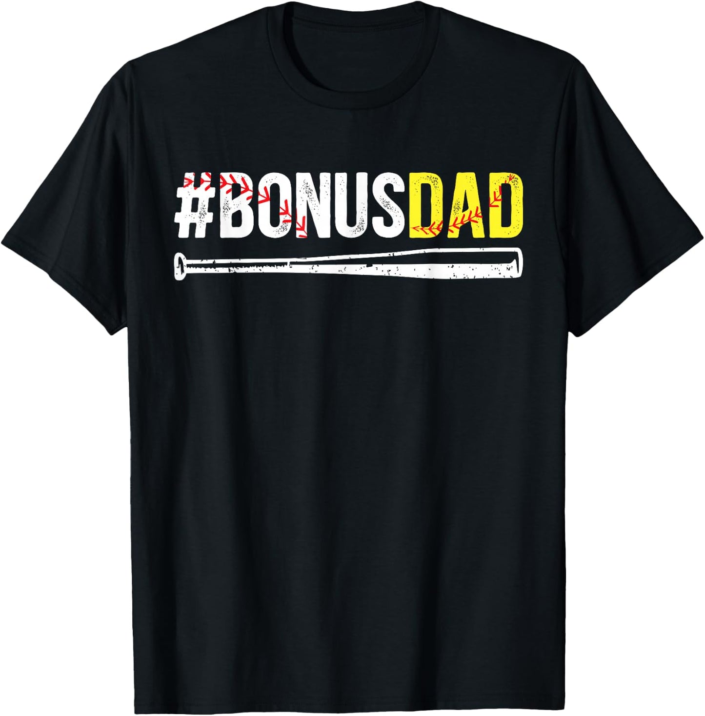 Proud Softball Bonus Dad Of A Softball Player Bonus Dad T-Shirt - T-Shirt | Black