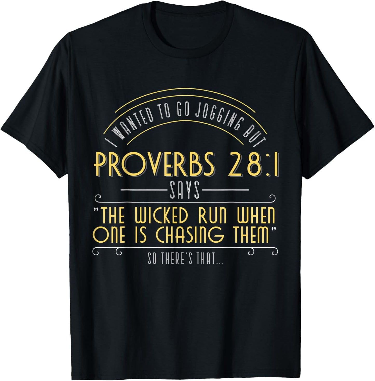 Jogging Workout Bible Verse Fitness Gym Christian Apparel T-Shirt - T-Shirt | Black