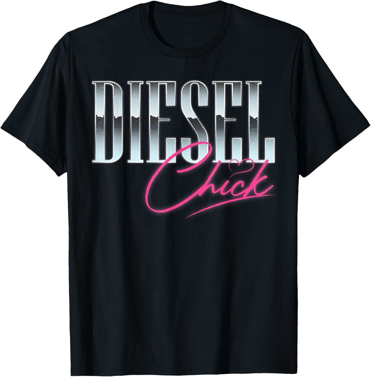 Diesel Chick Trucker Truck Driver Funny Women Retro Vintage T-Shirt - T-Shirt | Black