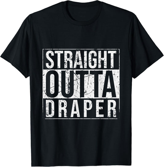 Straight Outta Draper Vintage T-Shirt - T-Shirt | Black