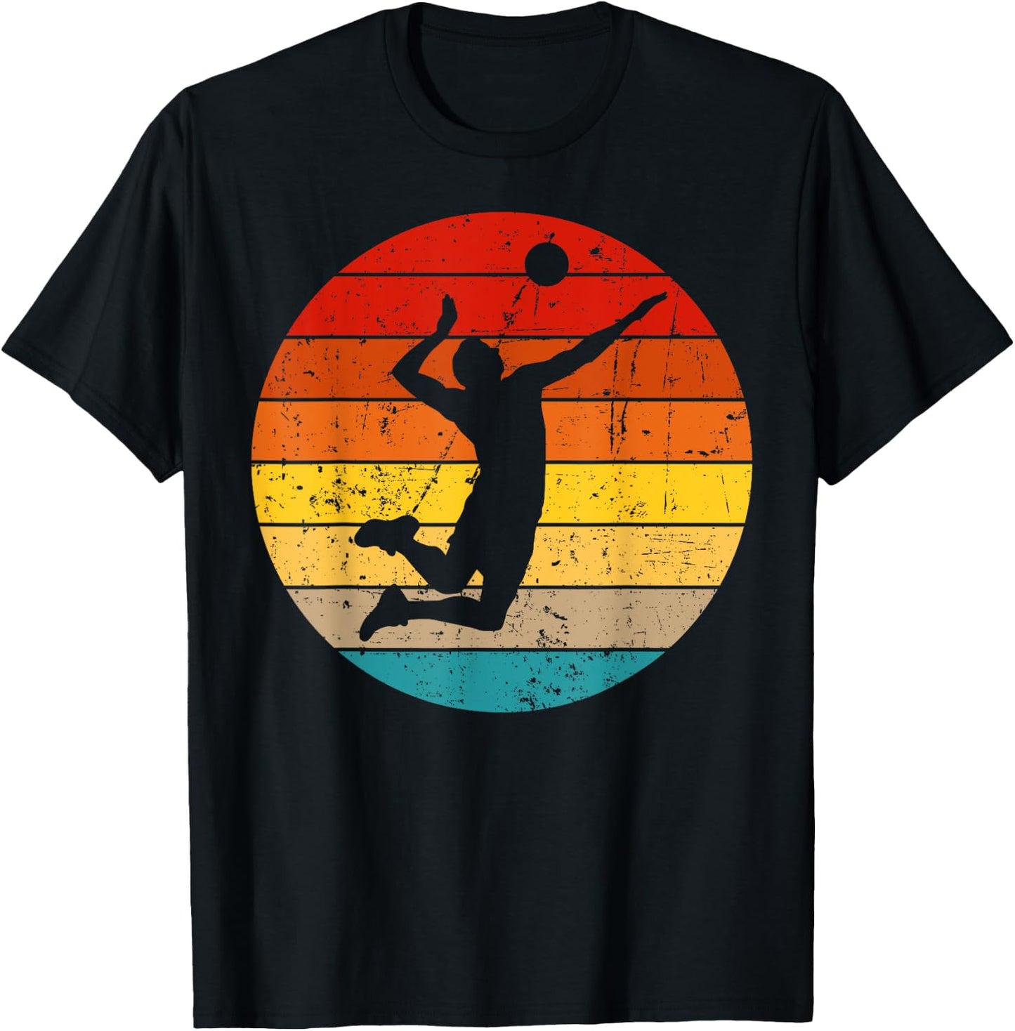 Vintage Volleyball Design Women Volleyball Player T-Shirt - T-Shirt | Black