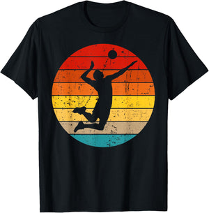 Vintage Volleyball Design Women Volleyball Player T-Shirt - T-Shirt | Black