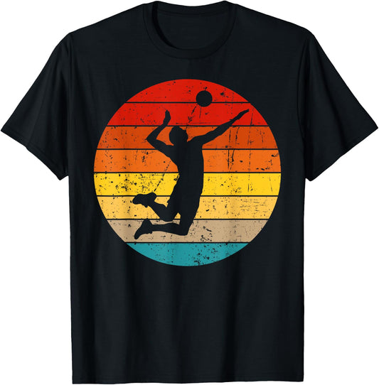 Vintage Volleyball Design Women Volleyball Player T-Shirt - T-Shirt | Black