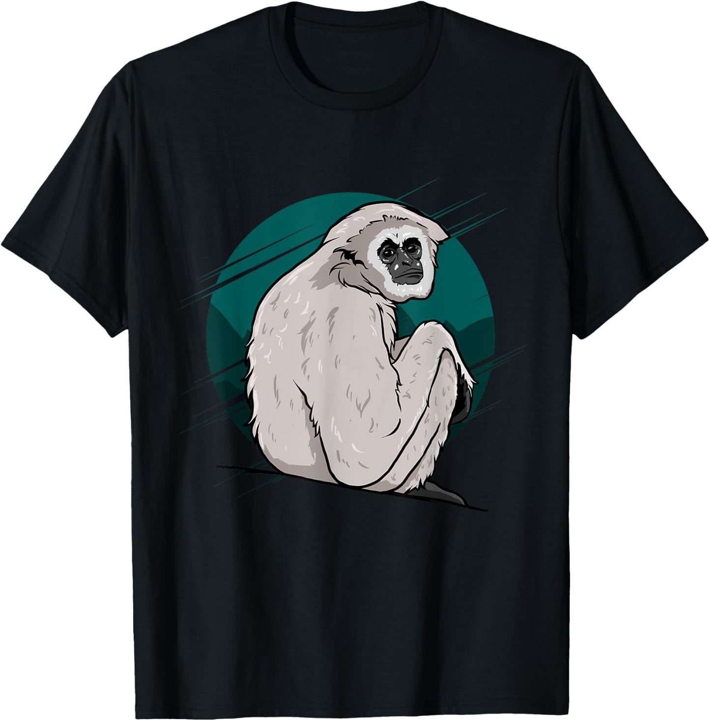 Funny Gibbon Monkey T-Shirt - T-Shirt | Black