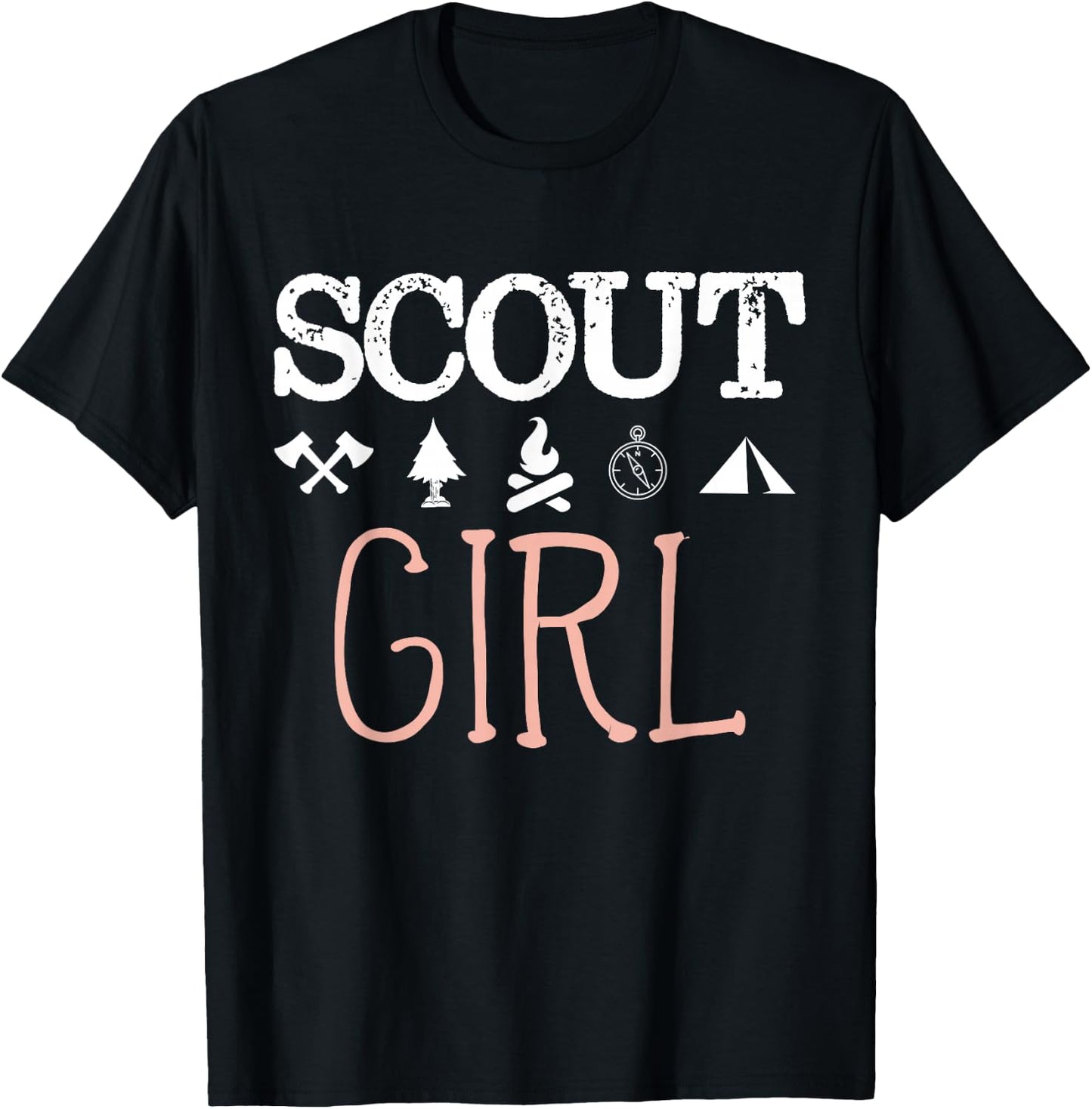 Scout Girl Scouting Troop Supporter Camping Scouting Girl T-Shirt - T-Shirt | Black