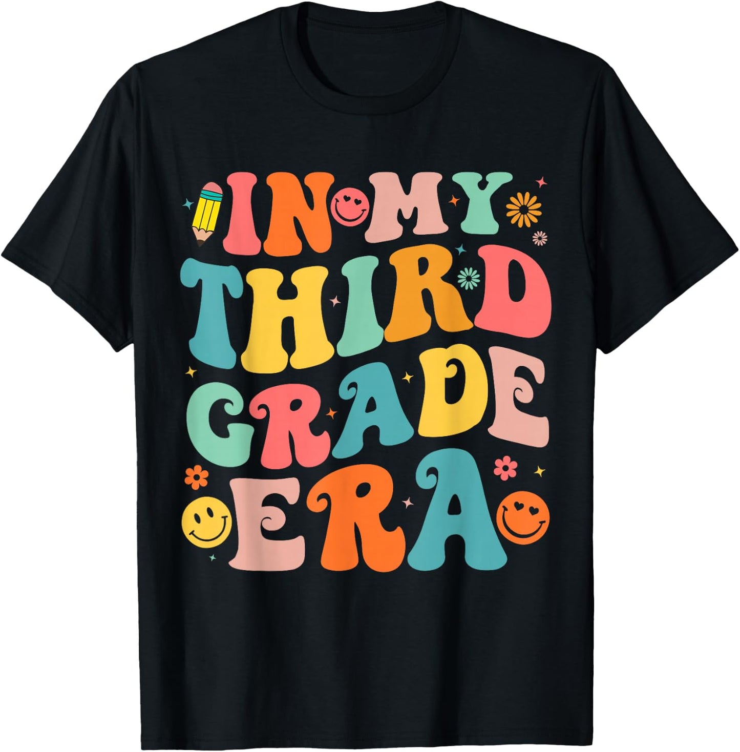 in My Third Grade Era 3rd Grade Teacher Back to School T-Shirt - T-Shirt | Black
