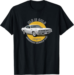 Plymouth Hemi Cuda American Muscle Car 60s 70s Old Is Gold T-Shirt - T-Shirt | Black