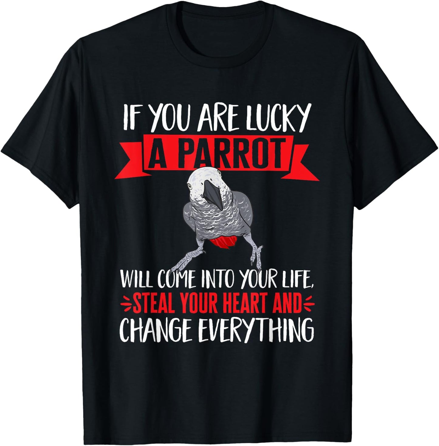 African Grey Parrot T-Shirt - T-Shirt | Black