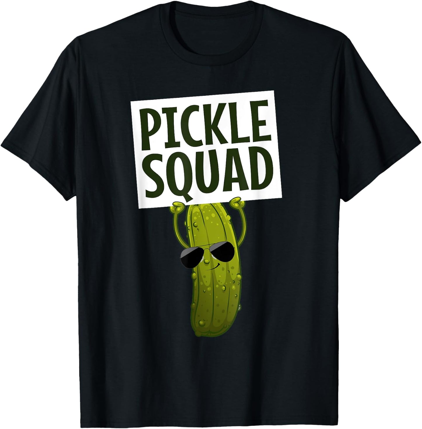 Cute Pickle Design Women Kids Cucumber Pickle Lover T-Shirt - T-Shirt | Black