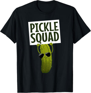 Cute Pickle Design Women Kids Cucumber Pickle Lover T-Shirt - T-Shirt | Black
