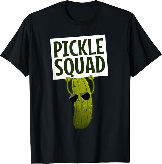 Cute Pickle Design Women Kids Cucumber Pickle Lover T-Shirt - T-Shirt | Black