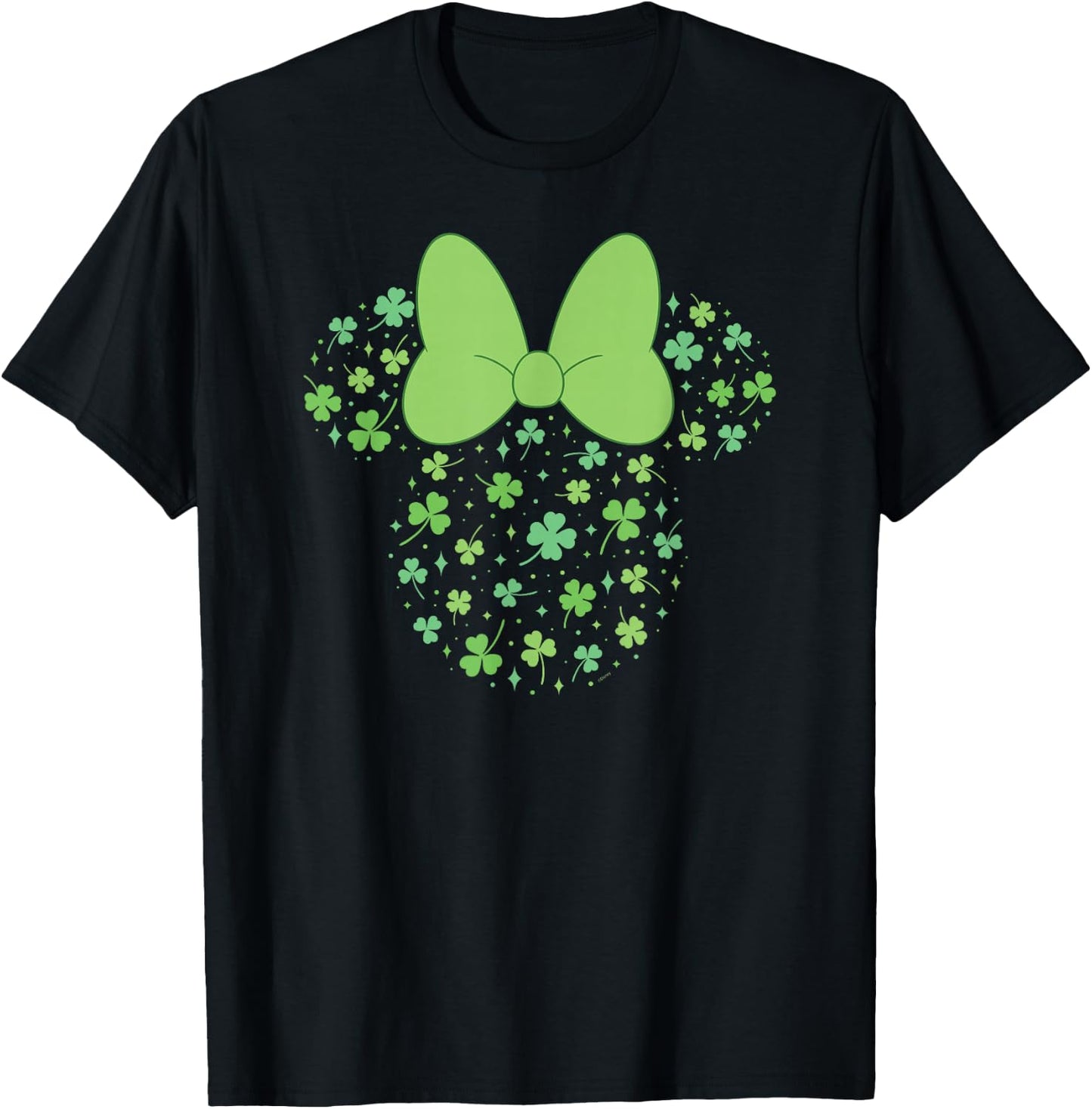 Disney Minnie Mouse Icon Shamrock Clovers St Patrick's Day T-Shirt - T-Shirt | Black