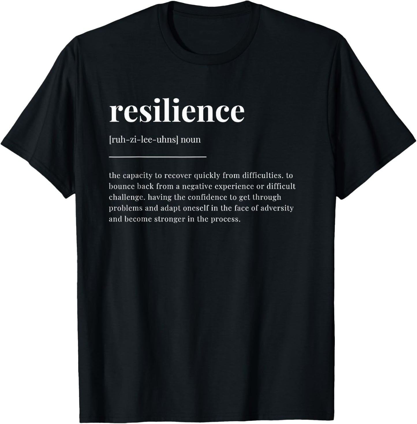 resilience Definition Dictionary Design T-Shirt - T-Shirt | Black