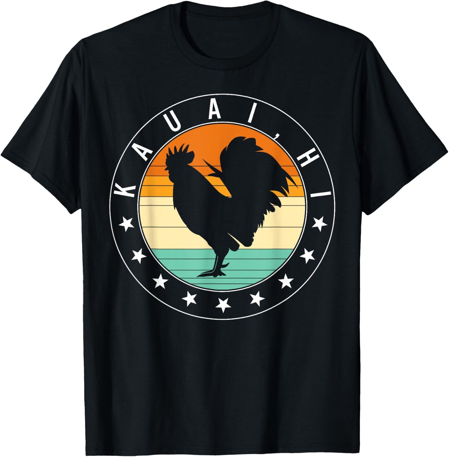 Kauai Hi Wild Feral Chicken Souvenir Hawaii Rooster Fighting T-Shirt - T-Shirt | Black