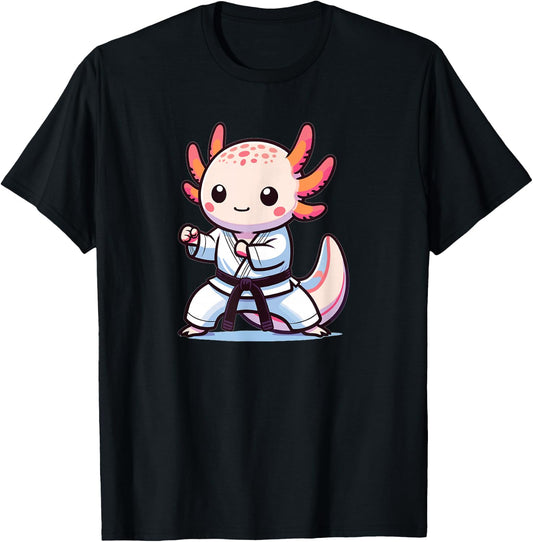 Sports Axolotls Martial Arts Karate Axolotl T-Shirt - T-Shirt | Black