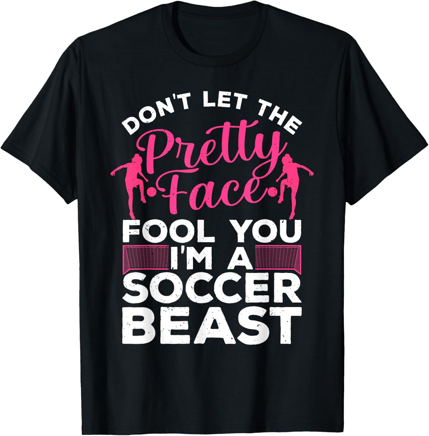Funny Soccer Art Girls Soccer Player Sport Lover T-Shirt - T-Shirt | Black