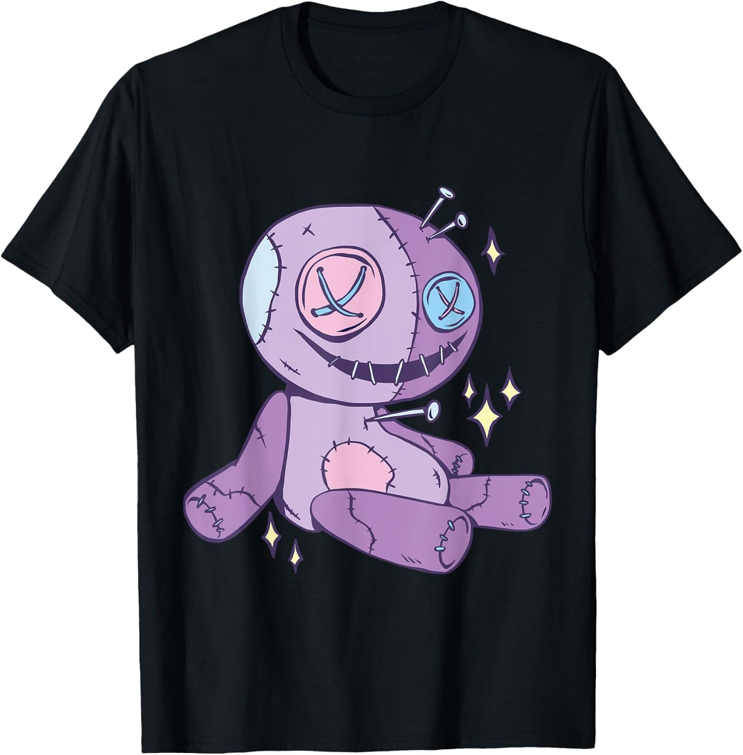 Goth Pastel Creepy Voodoo doll T-Shirt - T-Shirt | Black