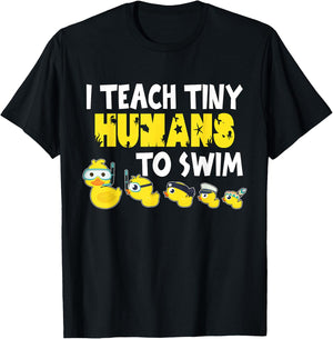 I teach tiny Humans to Swim Swimming Teacher T-Shirt - T-Shirt | Black