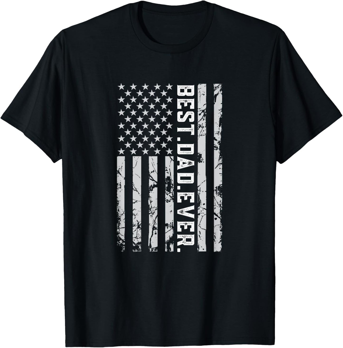 Best Dad Ever American Flag USA Father's Day Best Daddy T-Shirt - T-Shirt | Black