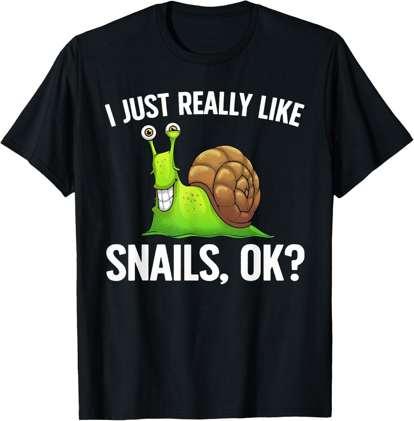 Cute Snail Design Women Kids Gastropod Snail Lovers T-Shirt - T-Shirt | Black
