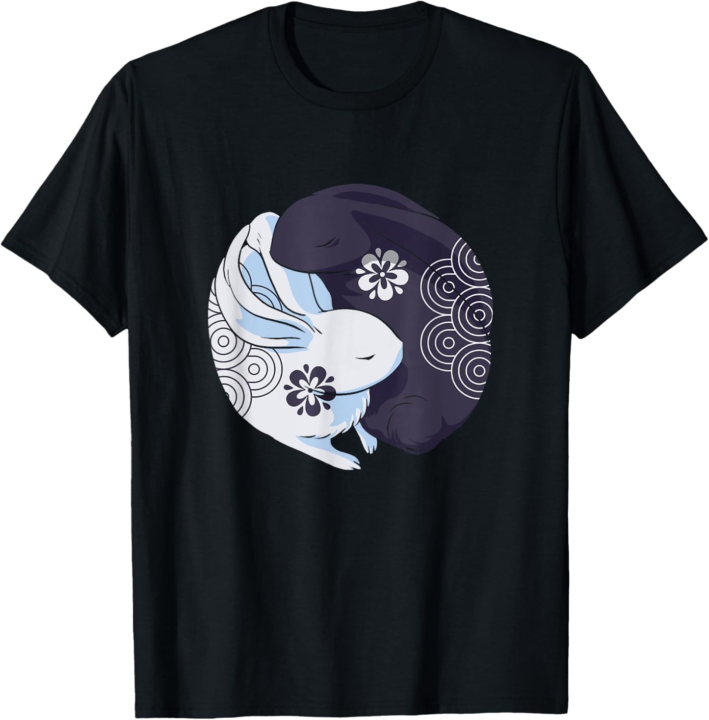 Yin Yang Year Of The Rabbit Happy Chinese New Year 2023 T-Shirt - T-Shirt | Black