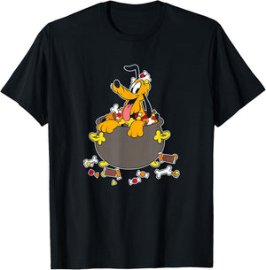 Disney Mickey And Friends Halloween Pluto Inside Candy Bowl T-Shirt - T-Shirt | Black