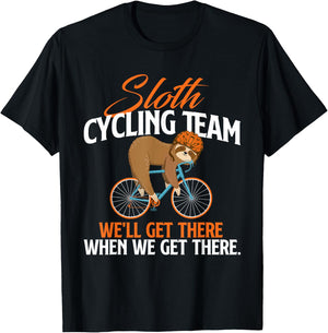 Sloth Cycling Team - Bicycle Cyclist Zookeeper Animal Lover T-Shirt - T-Shirt | Black