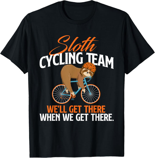 Sloth Cycling Team - Bicycle Cyclist Zookeeper Animal Lover T-Shirt - T-Shirt | Black