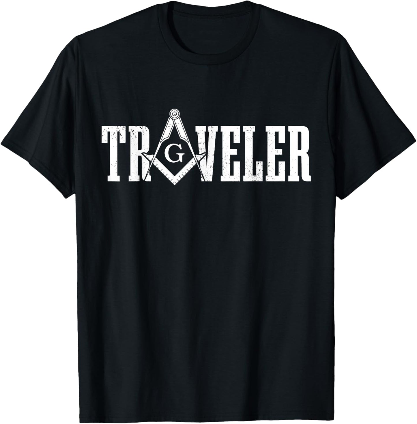 Mason Traveler Masonic Square and Compass T-Shirt - T-Shirt | Black