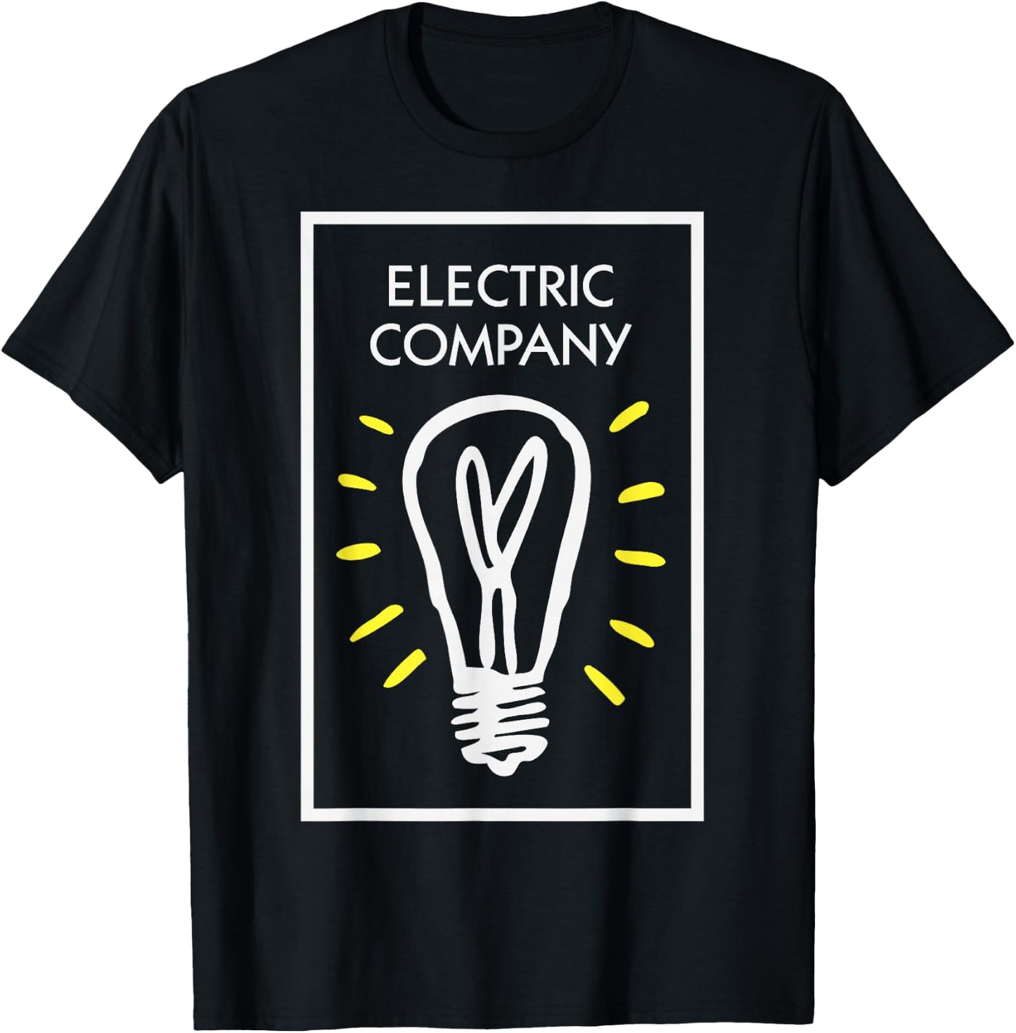 Monopoly Electric Company Icon Boxed Up Logo T-Shirt - T-Shirt | Black