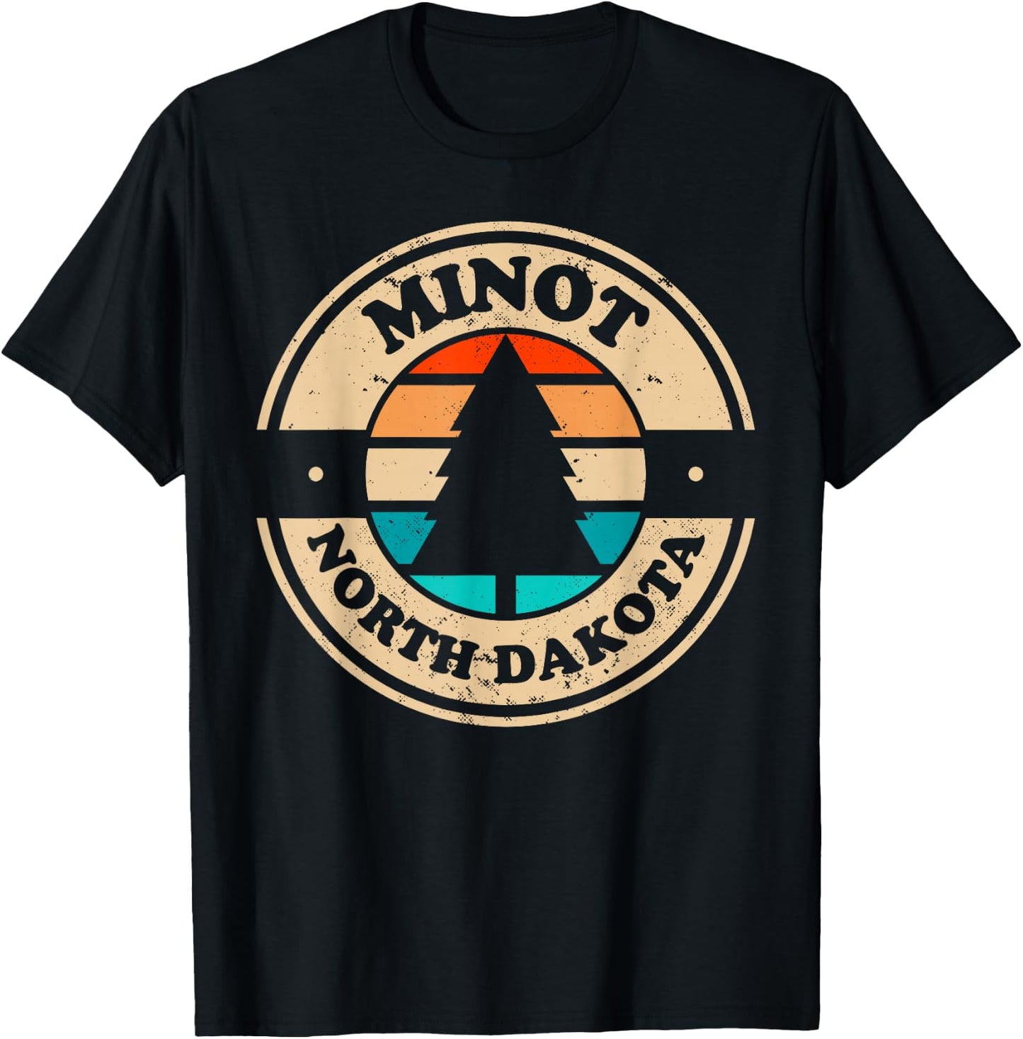 Minot North Dakota ND Vintage Graphic Retro 70s 80s T-Shirt - T-Shirt | Black