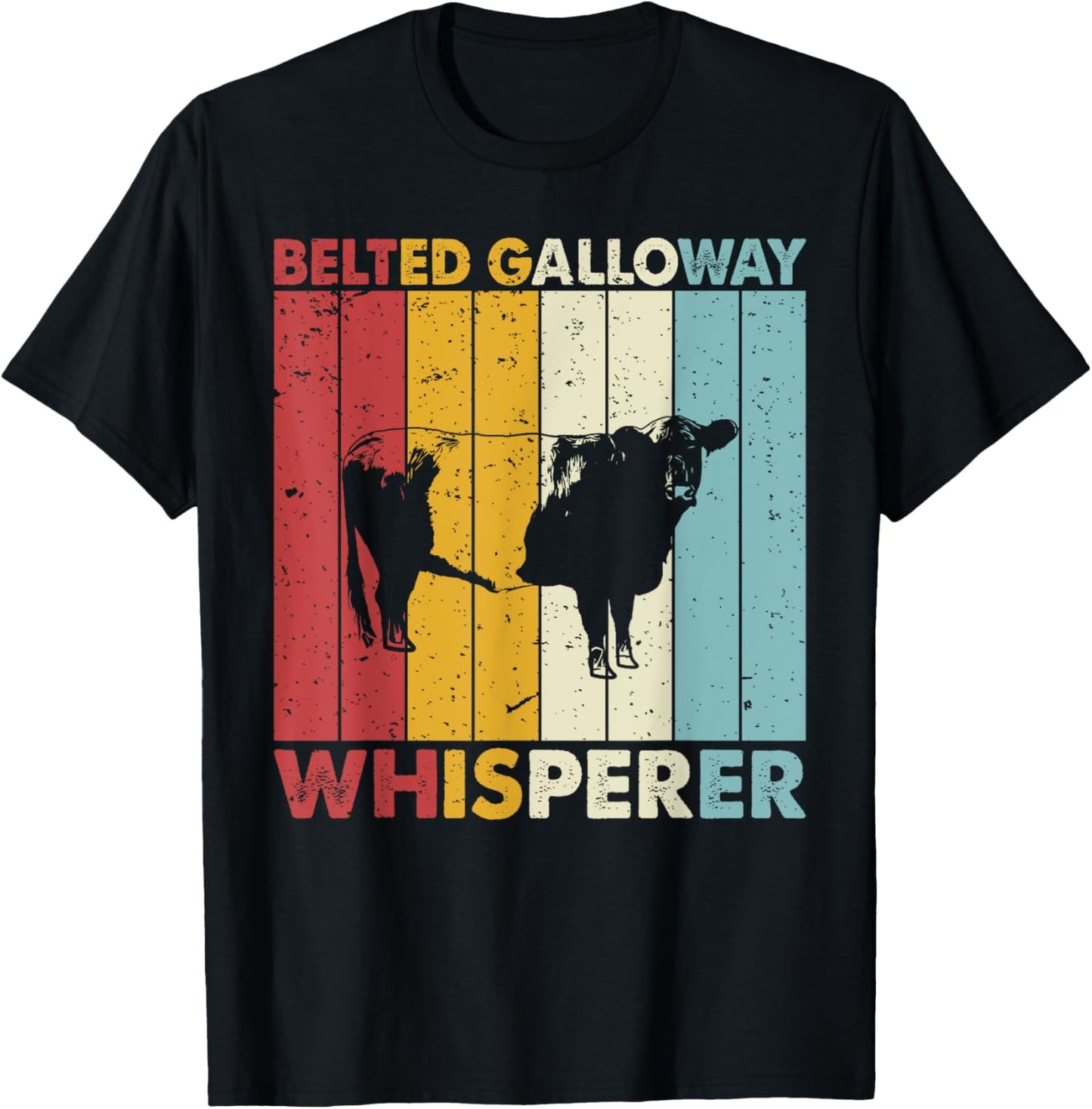 Cattle Dad Mom Cow Whisperer - Farmer Belted Galloway T-Shirt - T-Shirt | Black